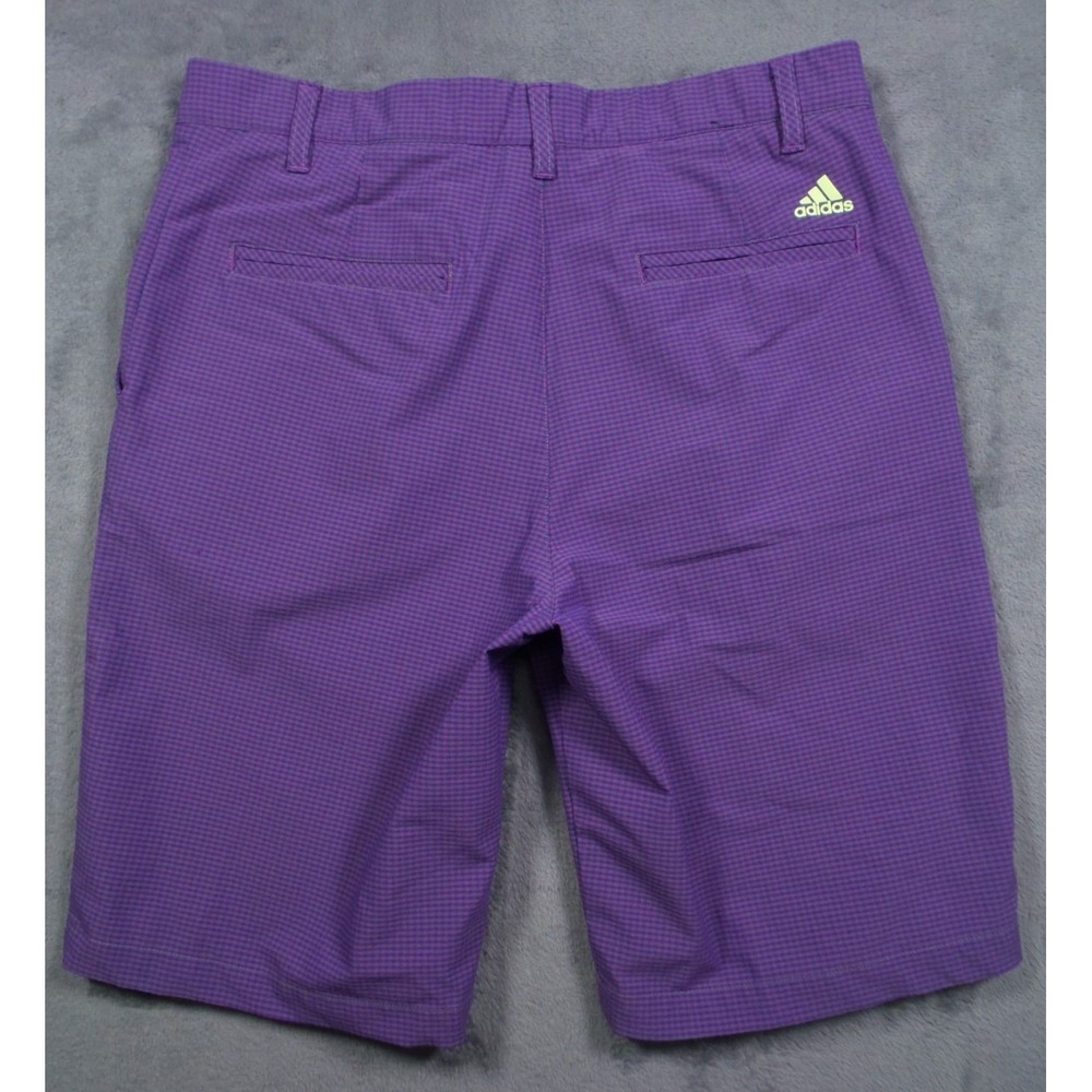 Adidas Golf Shorts Mens Size 32 Purple Ultimate 365 Gingham Plaid Stretch - Picture 4 of 14